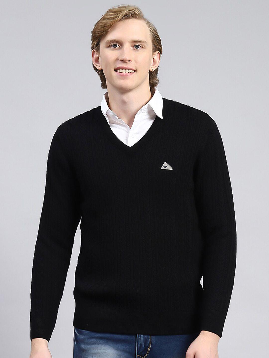 monte carlo v-neck long sleeves woolen pullover