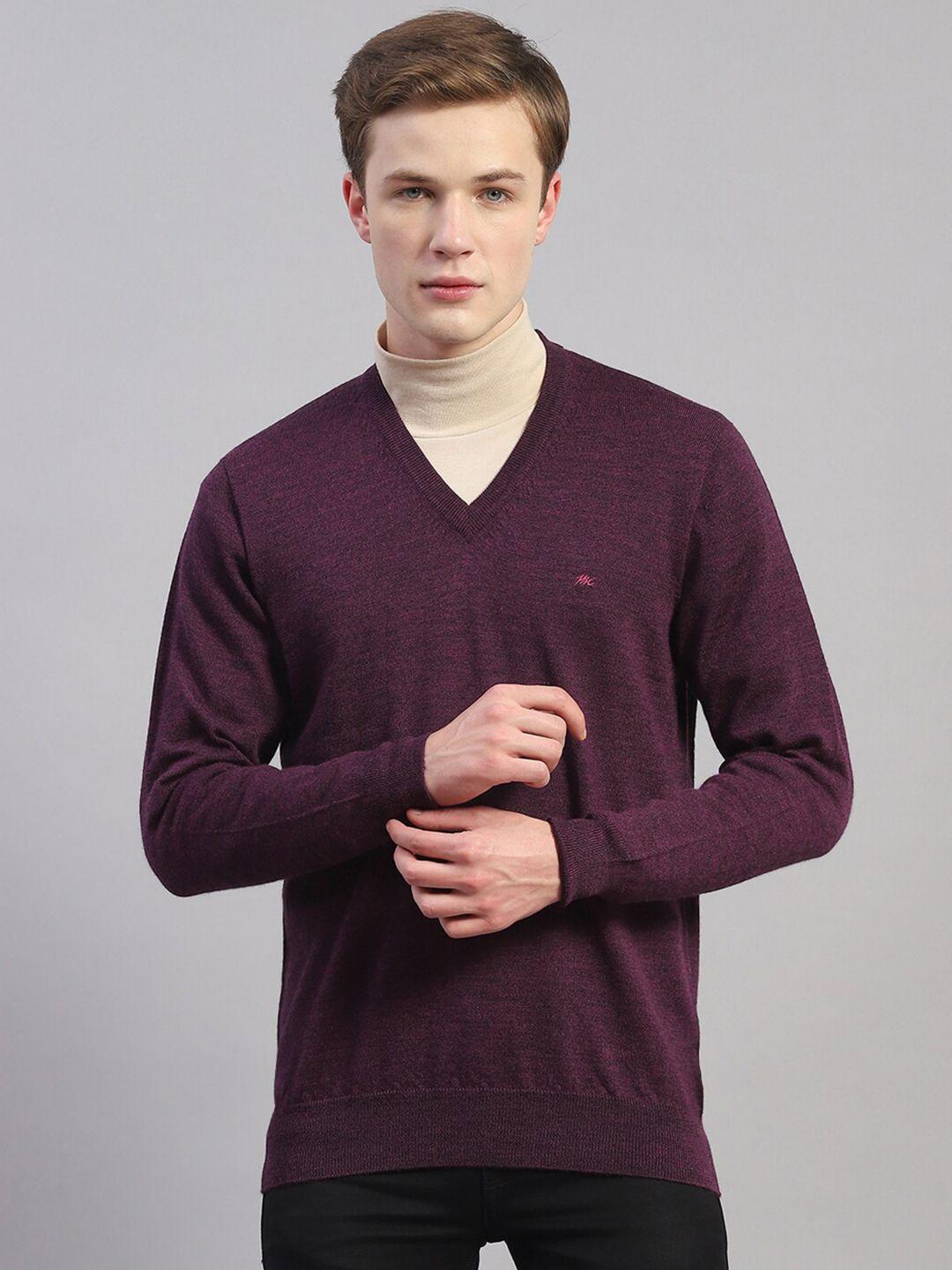 monte carlo v-neck long sleeves woollen pullover