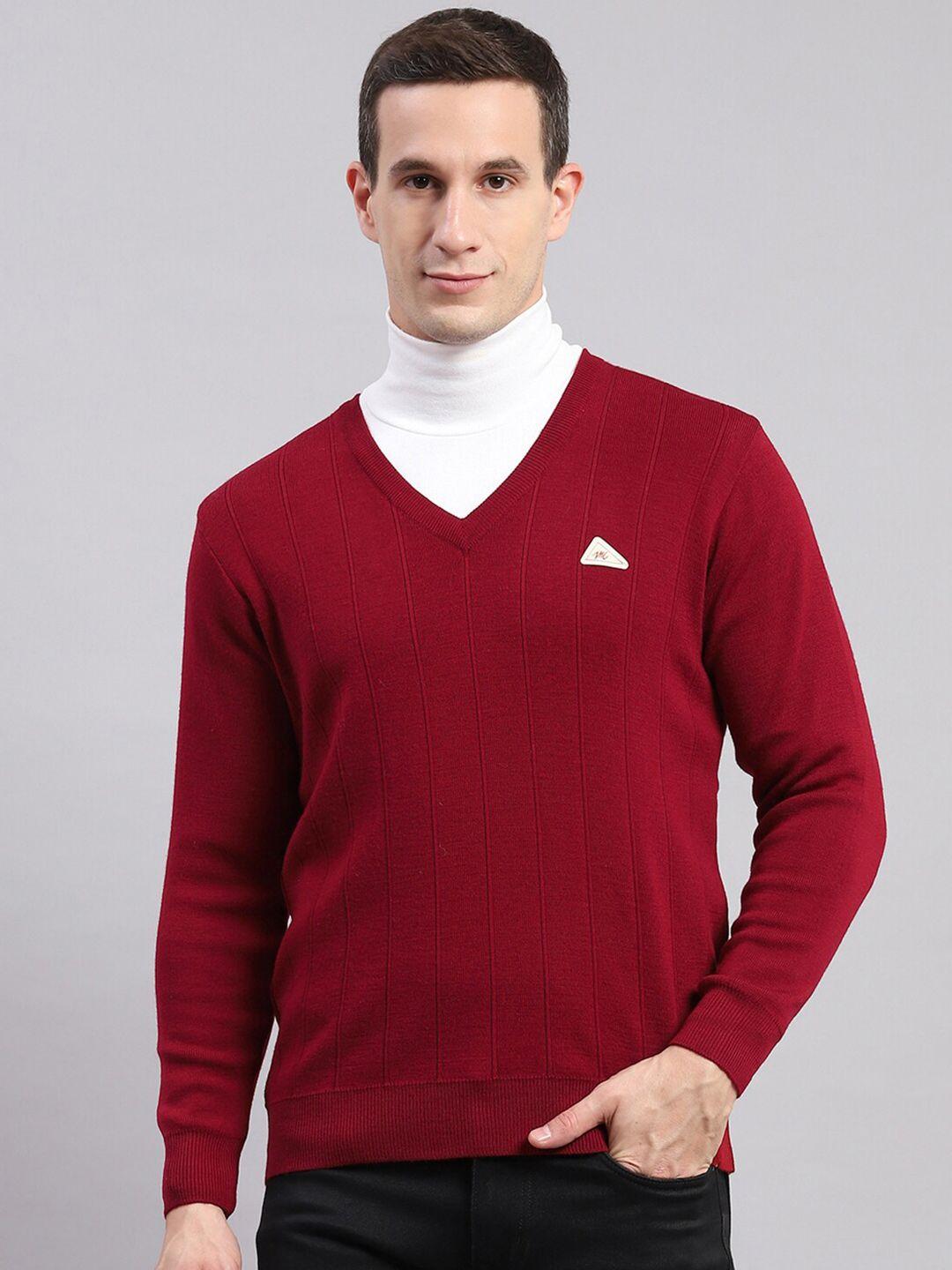 monte carlo v-neck ribbed woollen pullover sweater