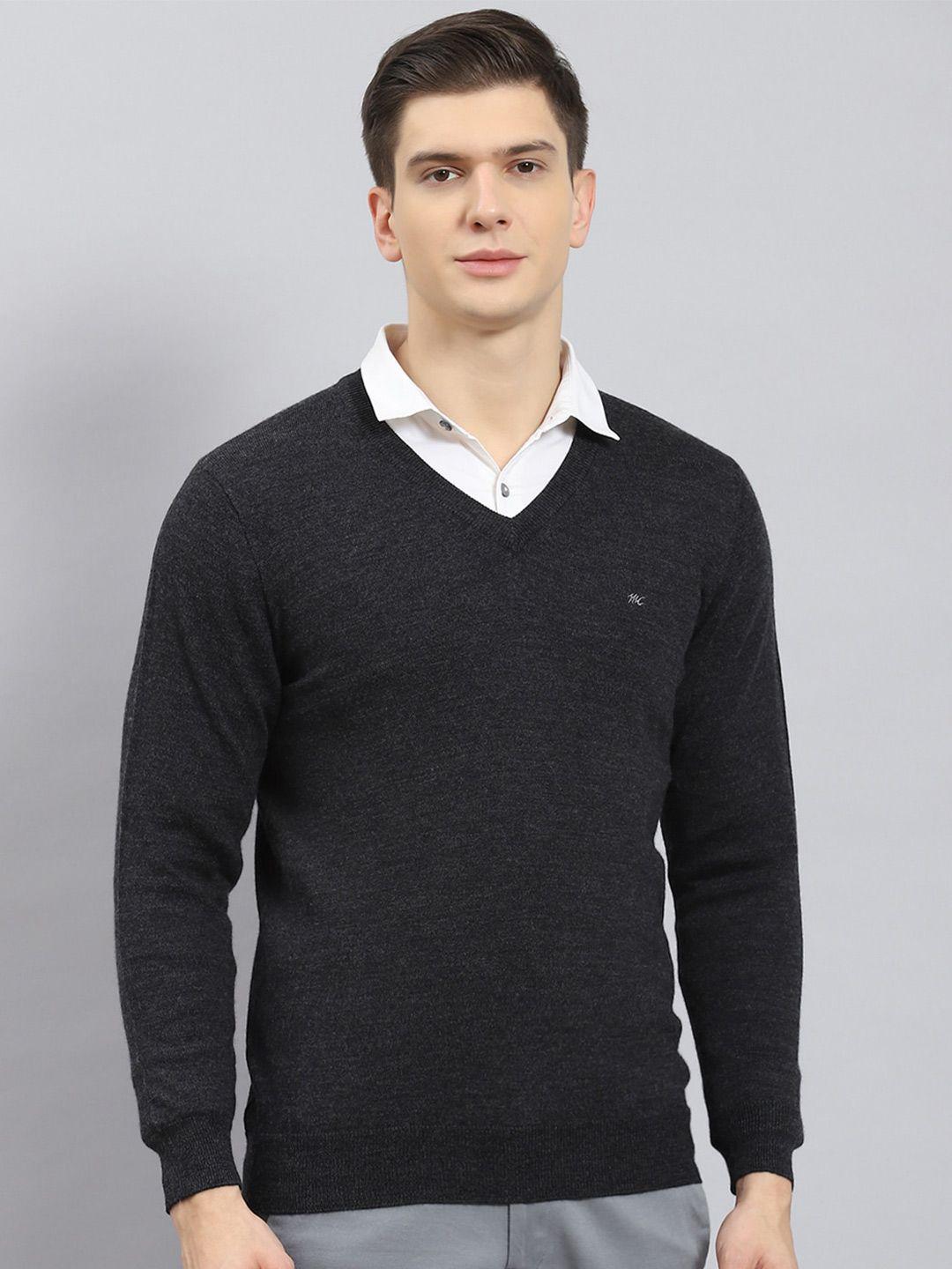 monte carlo v-neck woollen pullover ribbed sweaters