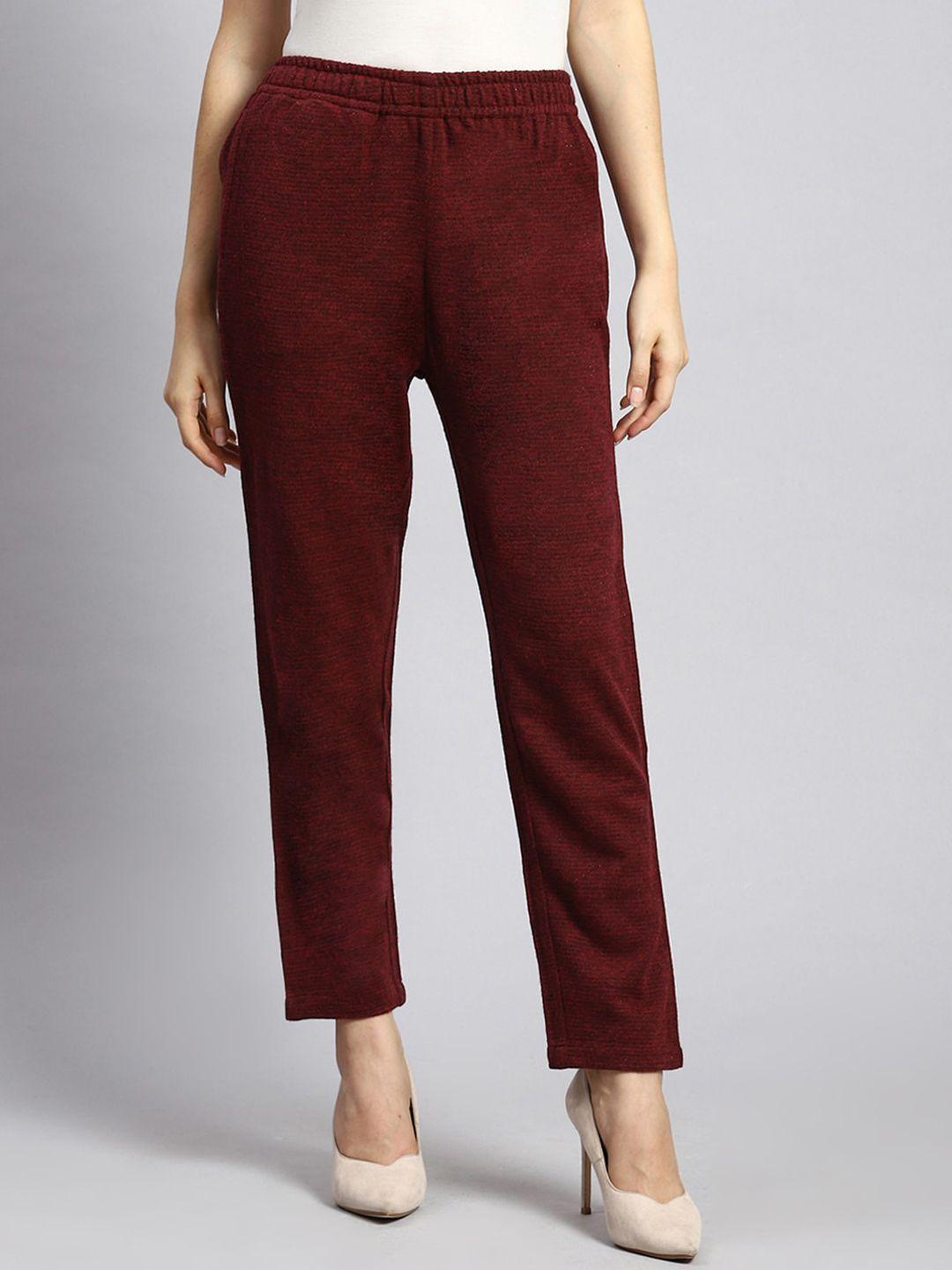 monte carlo women mid-rise textured trousers