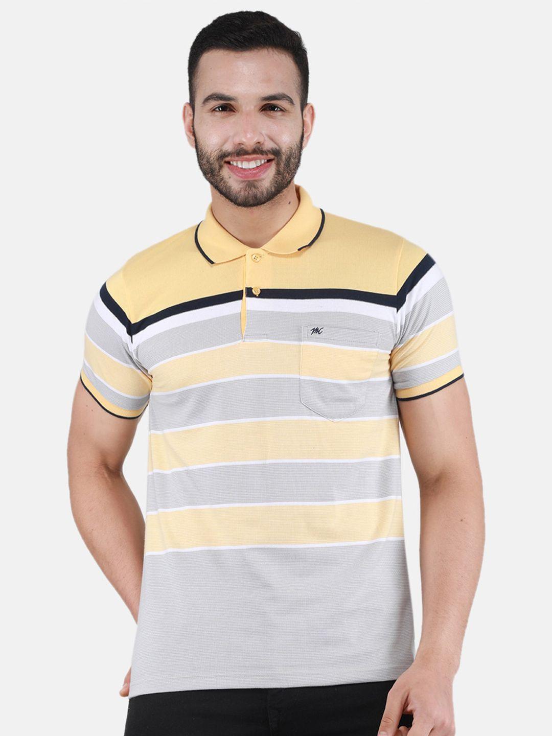 monte carlo  striped printed  polo collar t-shirt