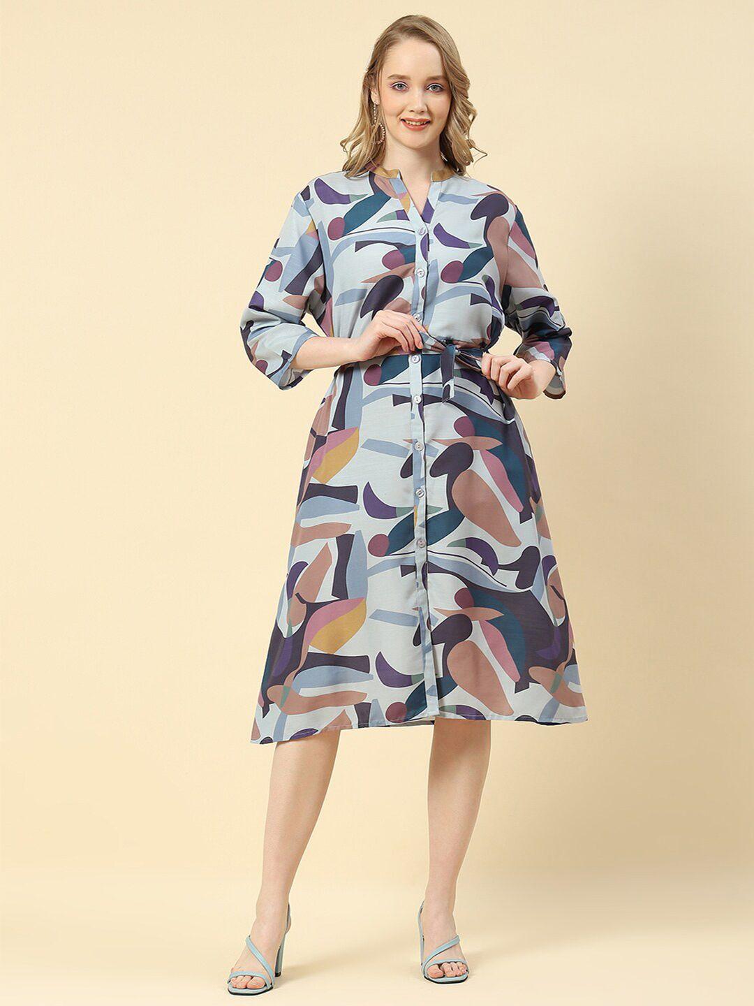 monte carlo abstract printed a-line dress