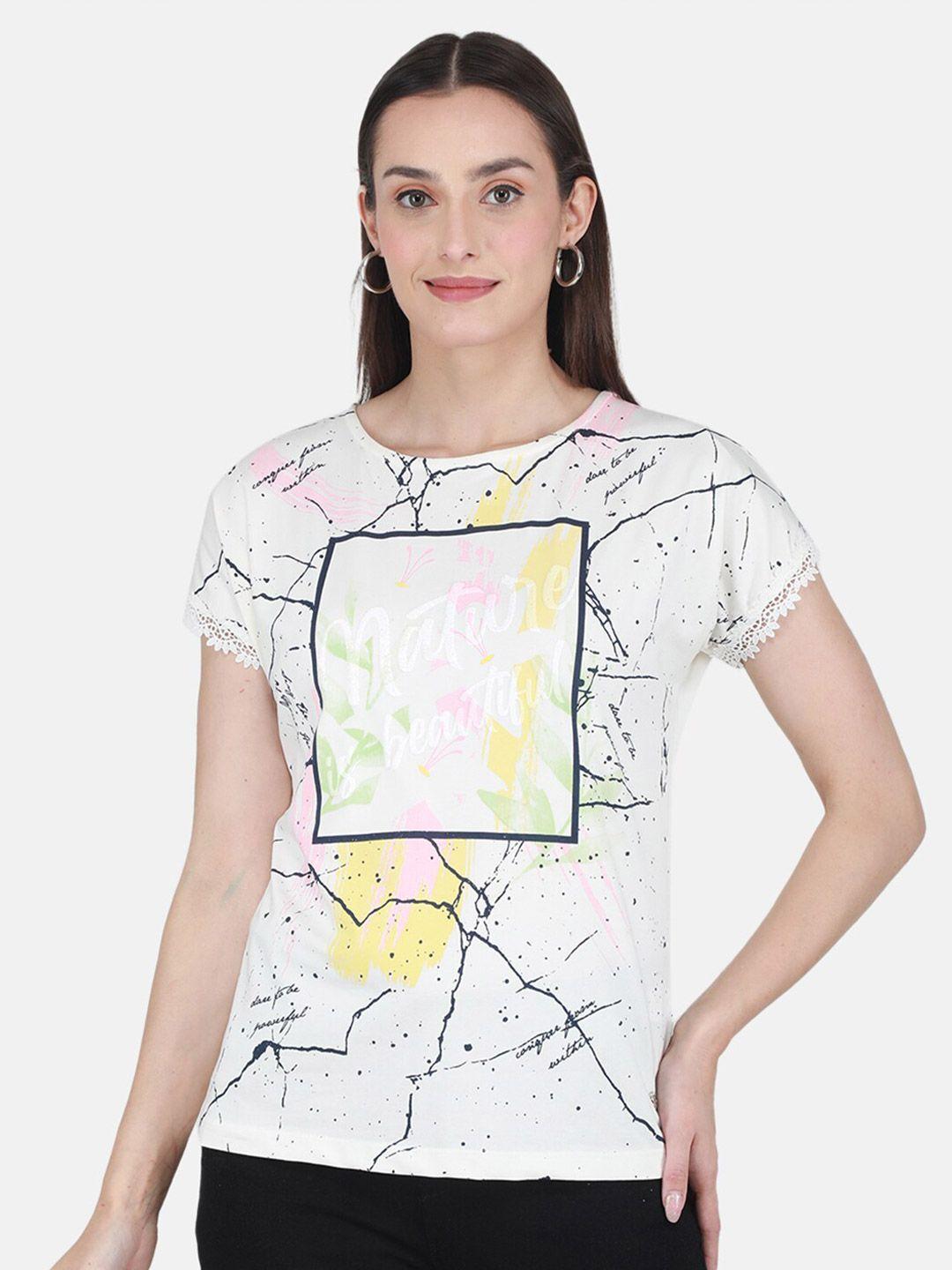 monte carlo abstract printed extended sleeves regular top