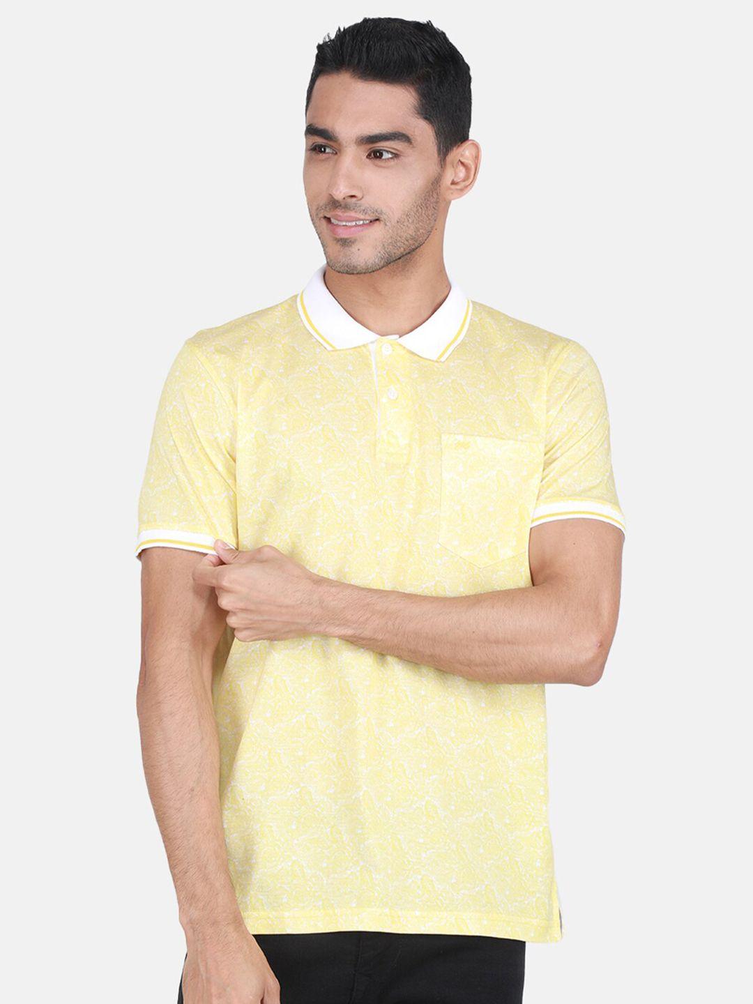 monte carlo abstract printed polo collar cotton t-shirt