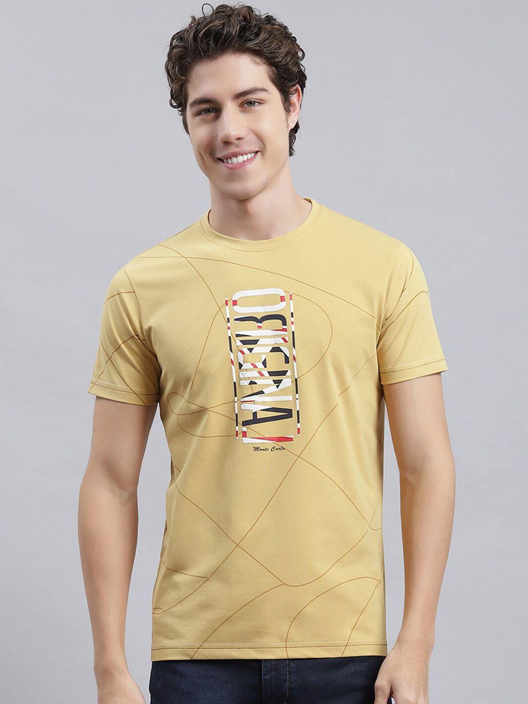 monte carlo abstract printed regular fit casual t-shirt