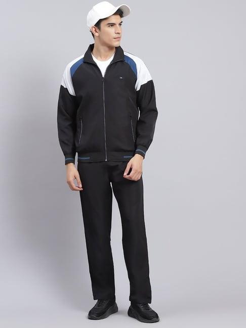 monte carlo black cotton regular fit tracksuit