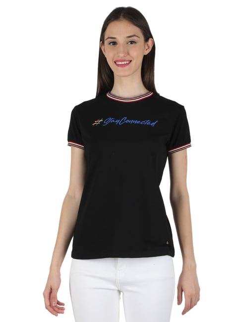 monte carlo black embroidered t-shirt