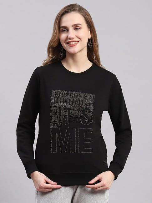 monte carlo black printed pullover