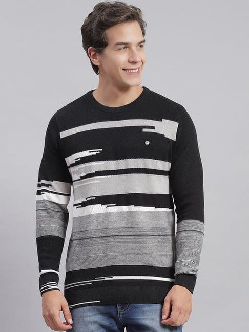 monte carlo black regular fit printed pullover