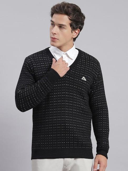 monte carlo black regular fit pure wool pullover