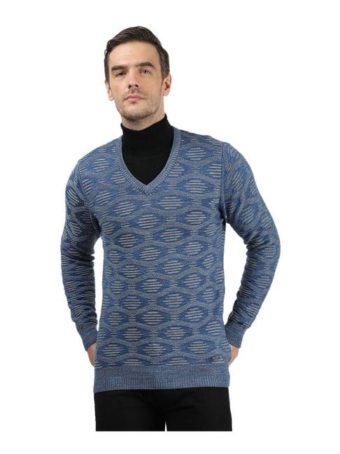 monte carlo blue printed pullover