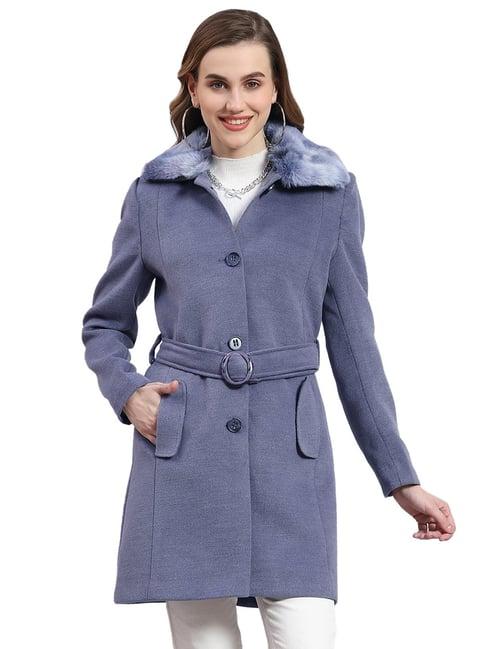 monte carlo blue regular fit coat