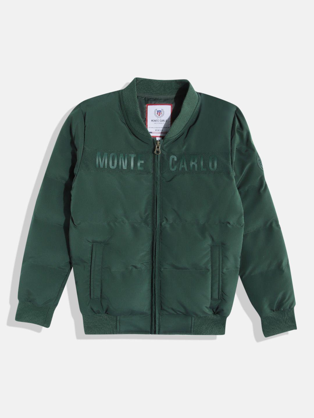 monte carlo boys brand logo bomber jacket