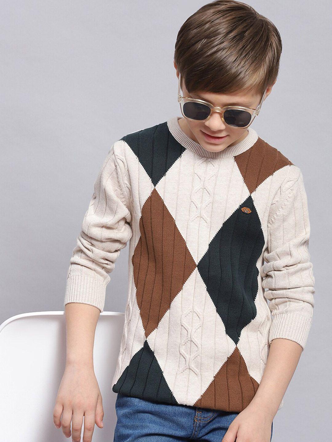 monte carlo boys cable knit ribbed pure cotton pullover
