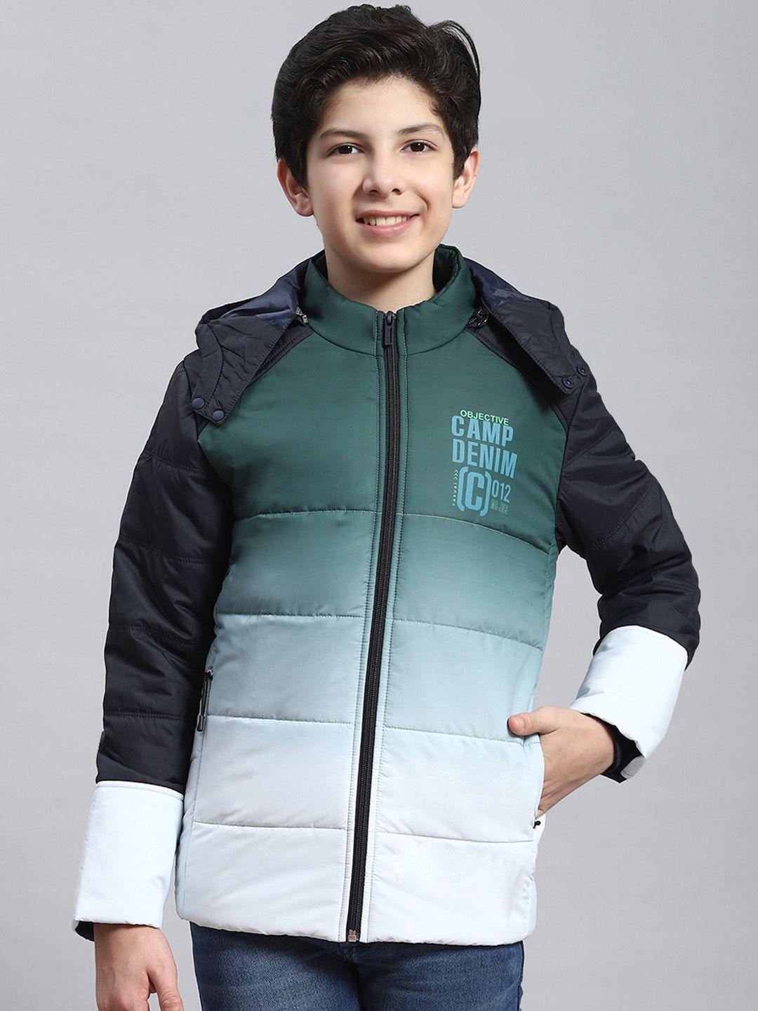 monte carlo boys colourblocked detachable hooded long sleeve lightweight padded jacket