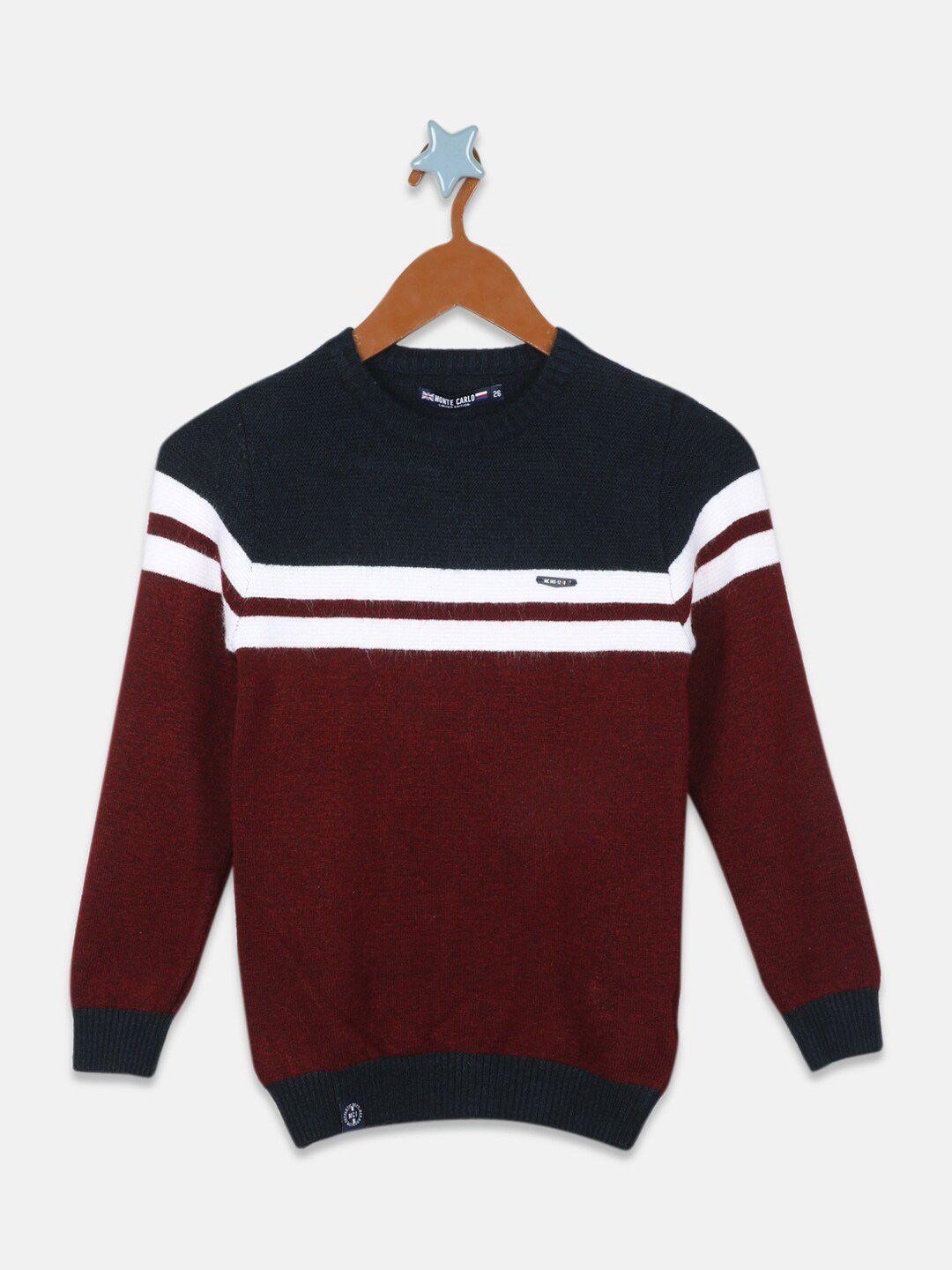 monte carlo boys colourblocked ribbed pullover