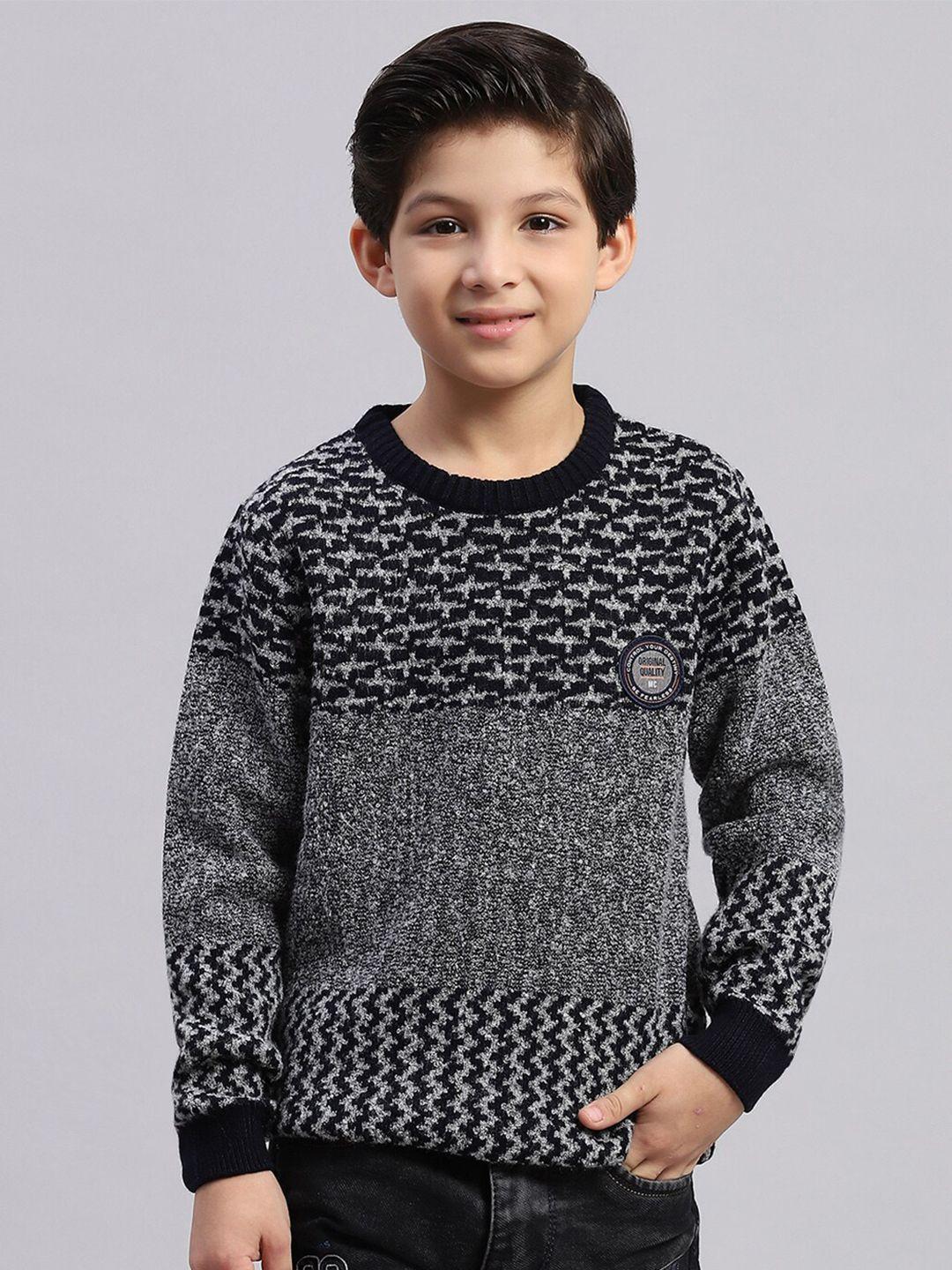 monte carlo boys geometric printed cotton pullover