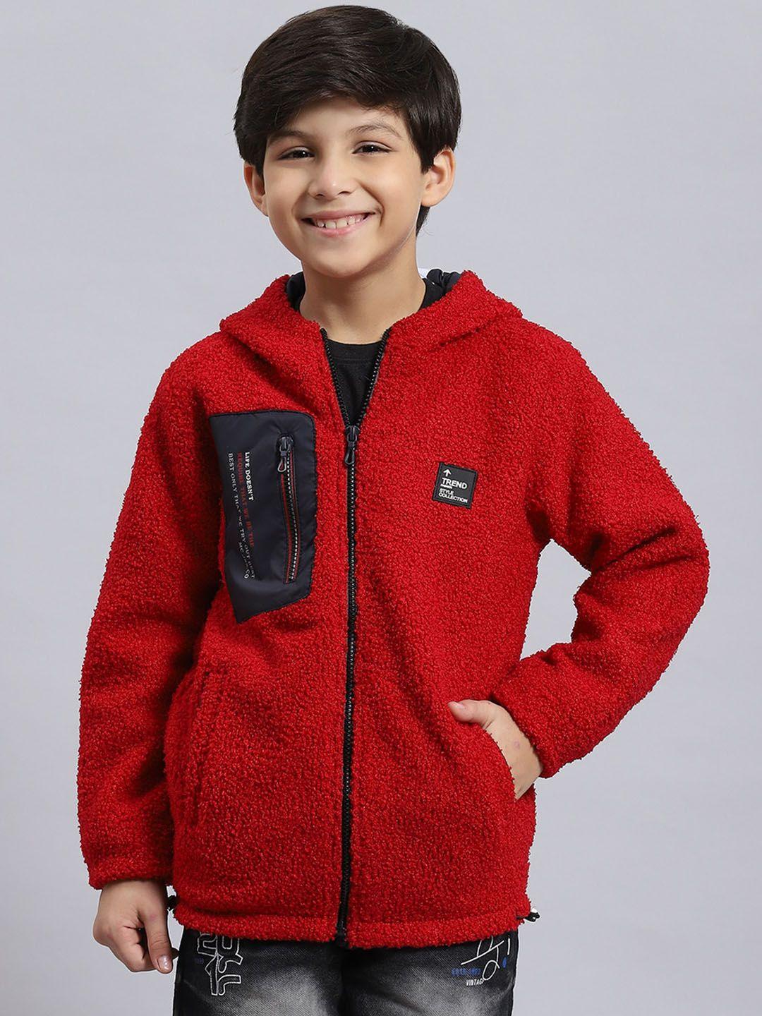 monte carlo boys hooded lightweight open front jacket