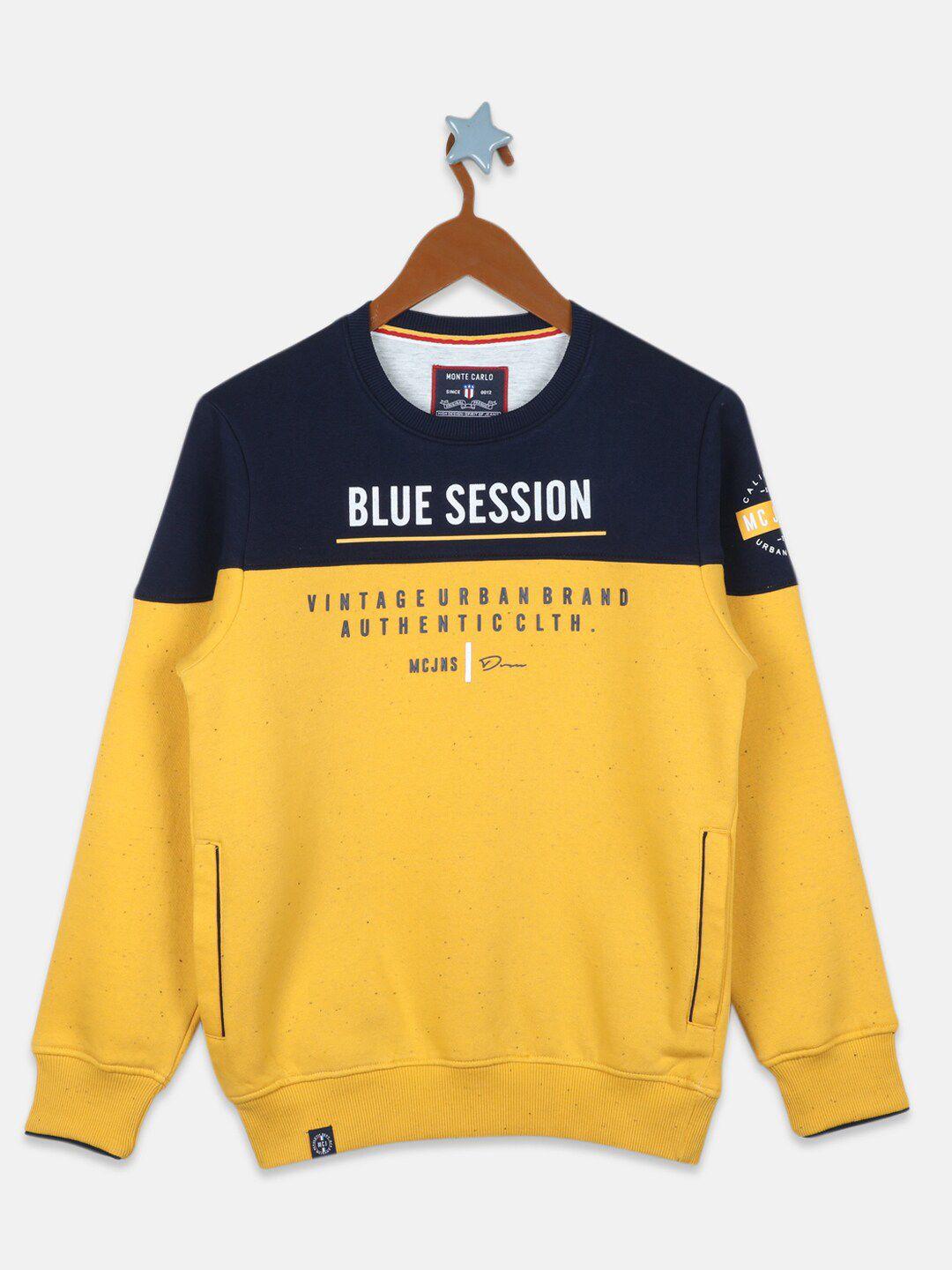 monte carlo boys mustard colourblocked sweatshirt