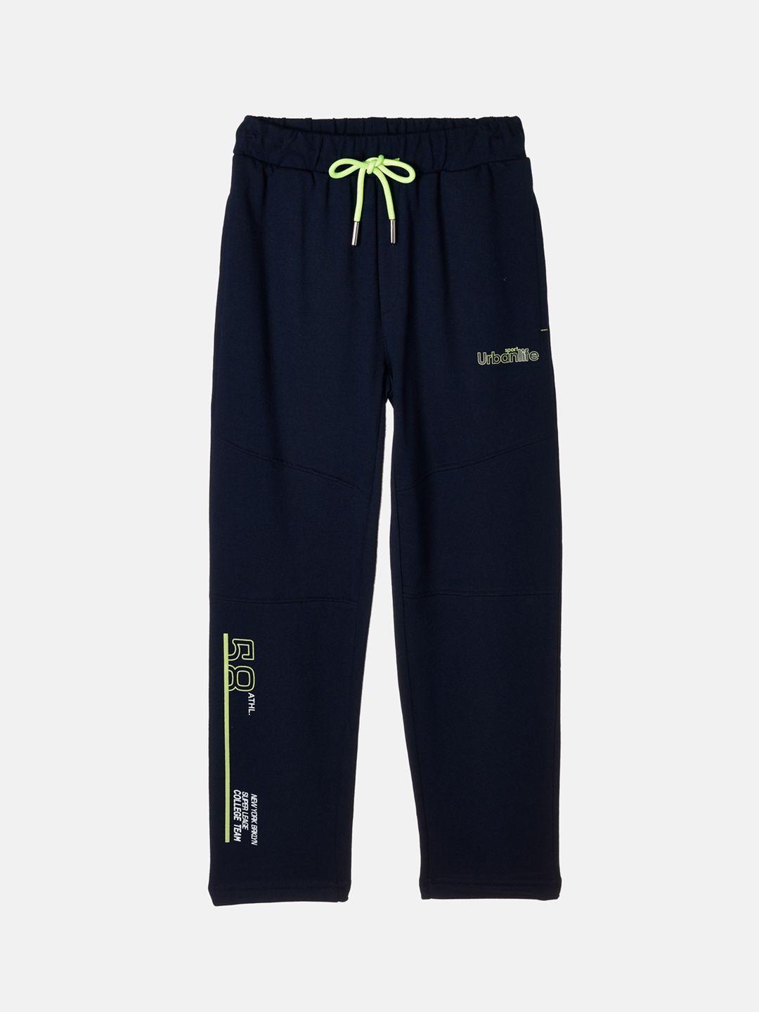 monte carlo boys navy blue & white solid track pants