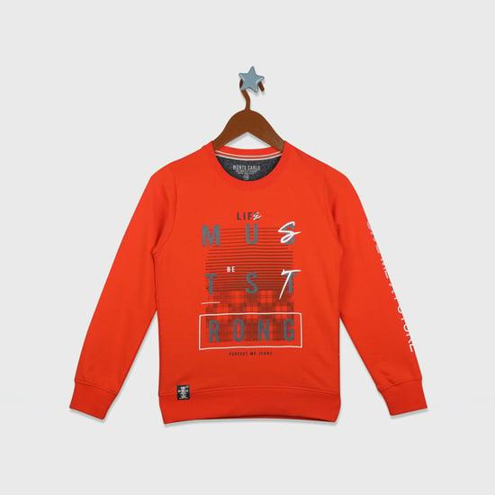 monte carlo boys printed crew neck sweatshirt