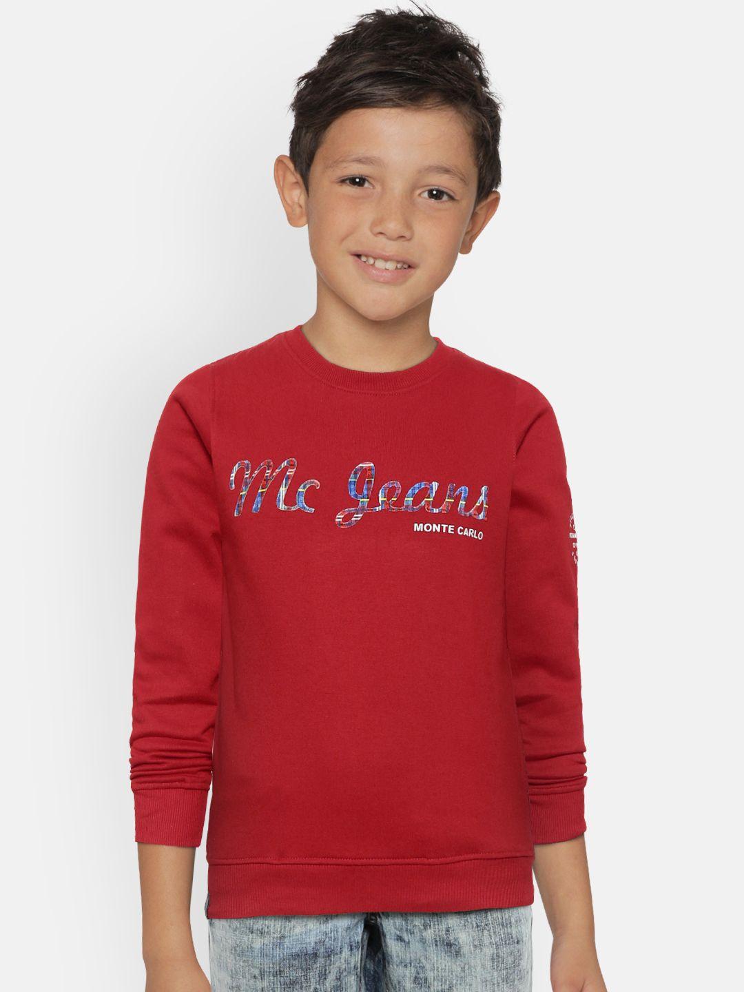 monte carlo boys red printed sweatshirt