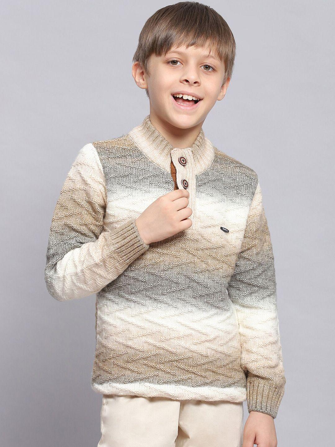 monte carlo boys self design round neck pullover