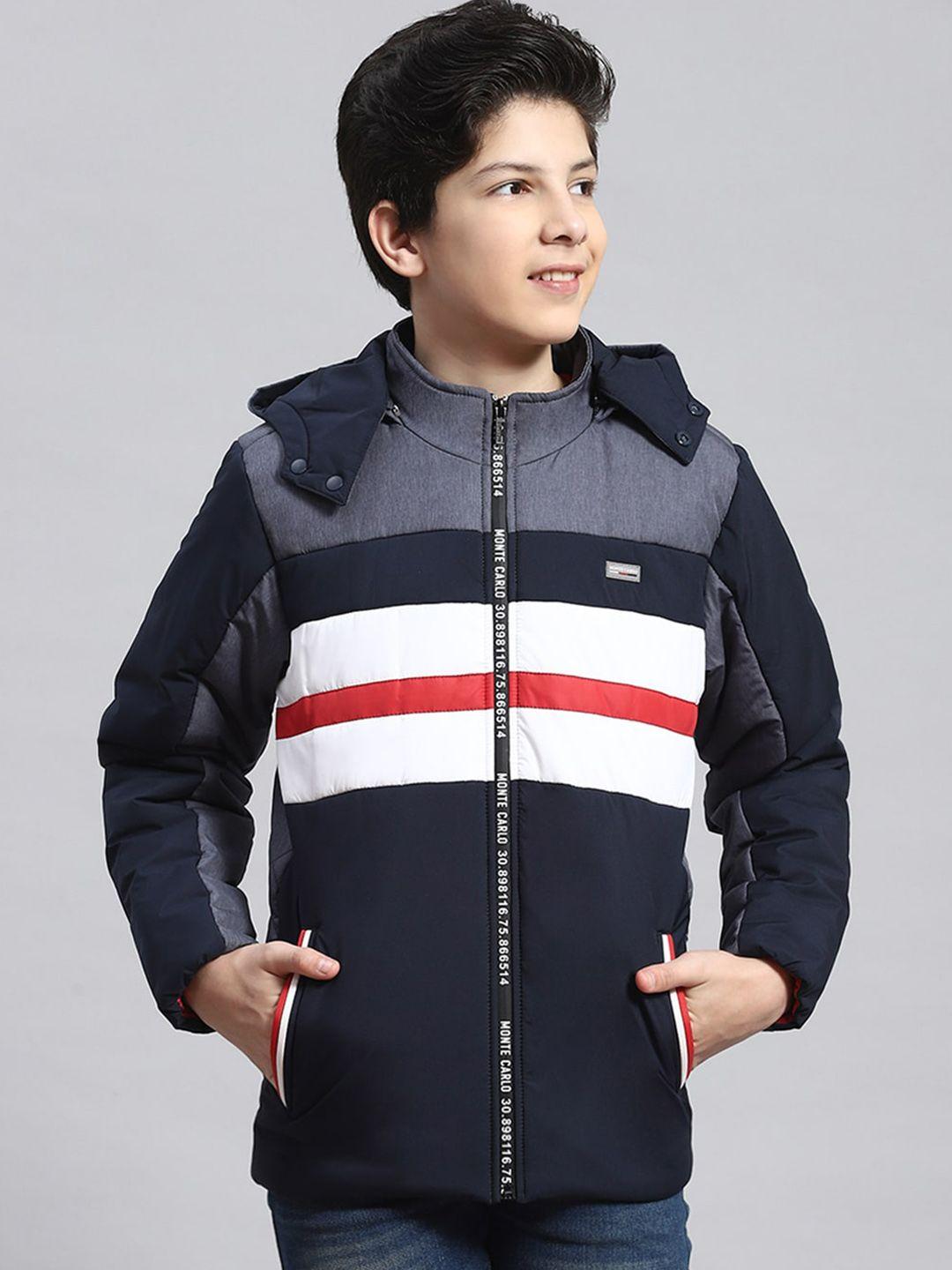 monte carlo boys striped lightweight padded jacket