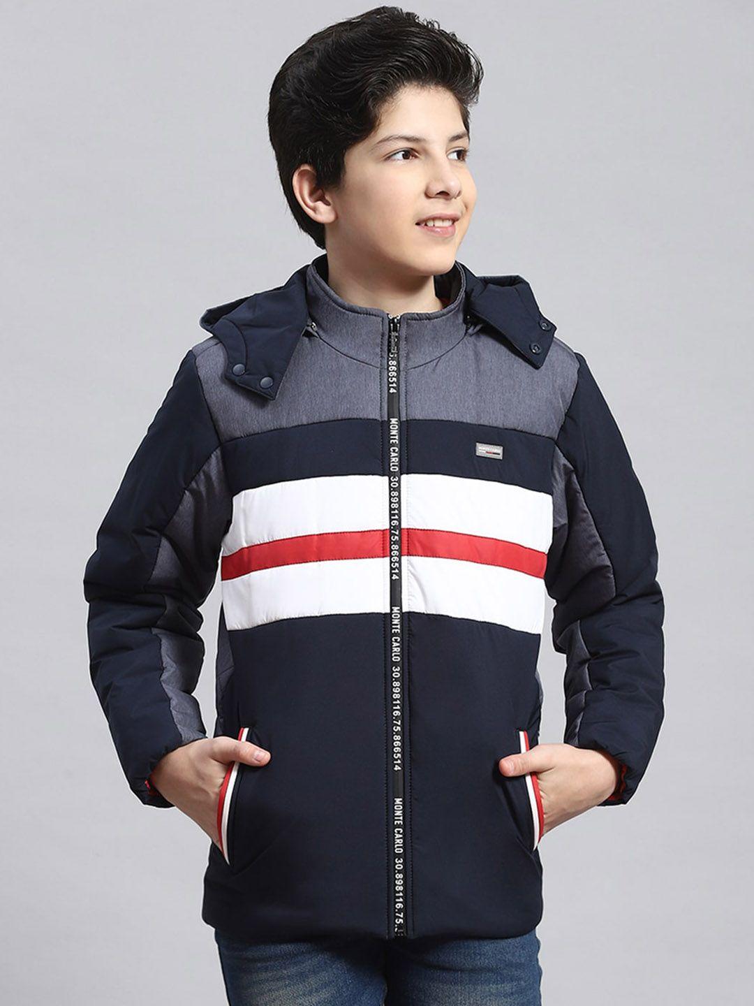 monte carlo boys striped lightweight padded jacket