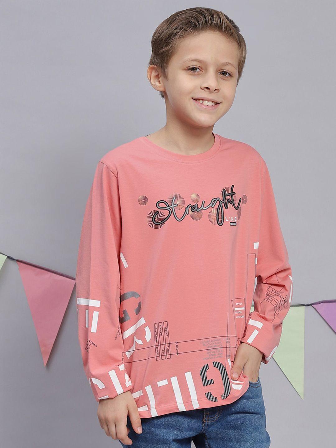 monte carlo boys typography printed long sleeves pure cotton t-shirt
