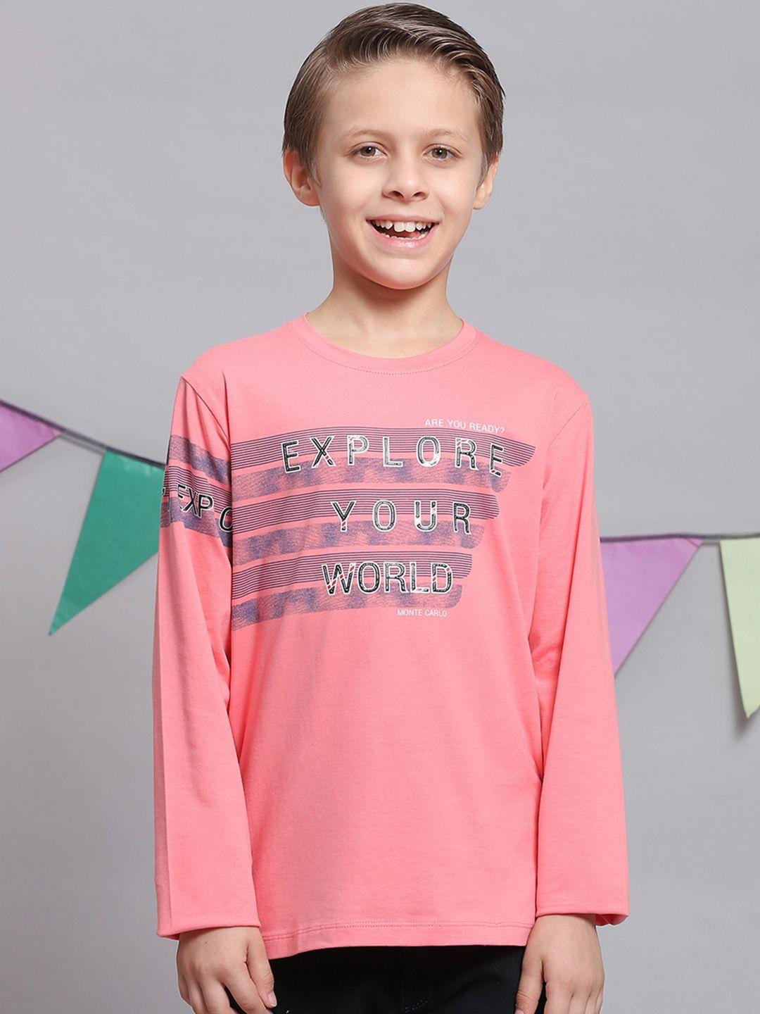 monte carlo boys typography printed pure cotton t-shirt