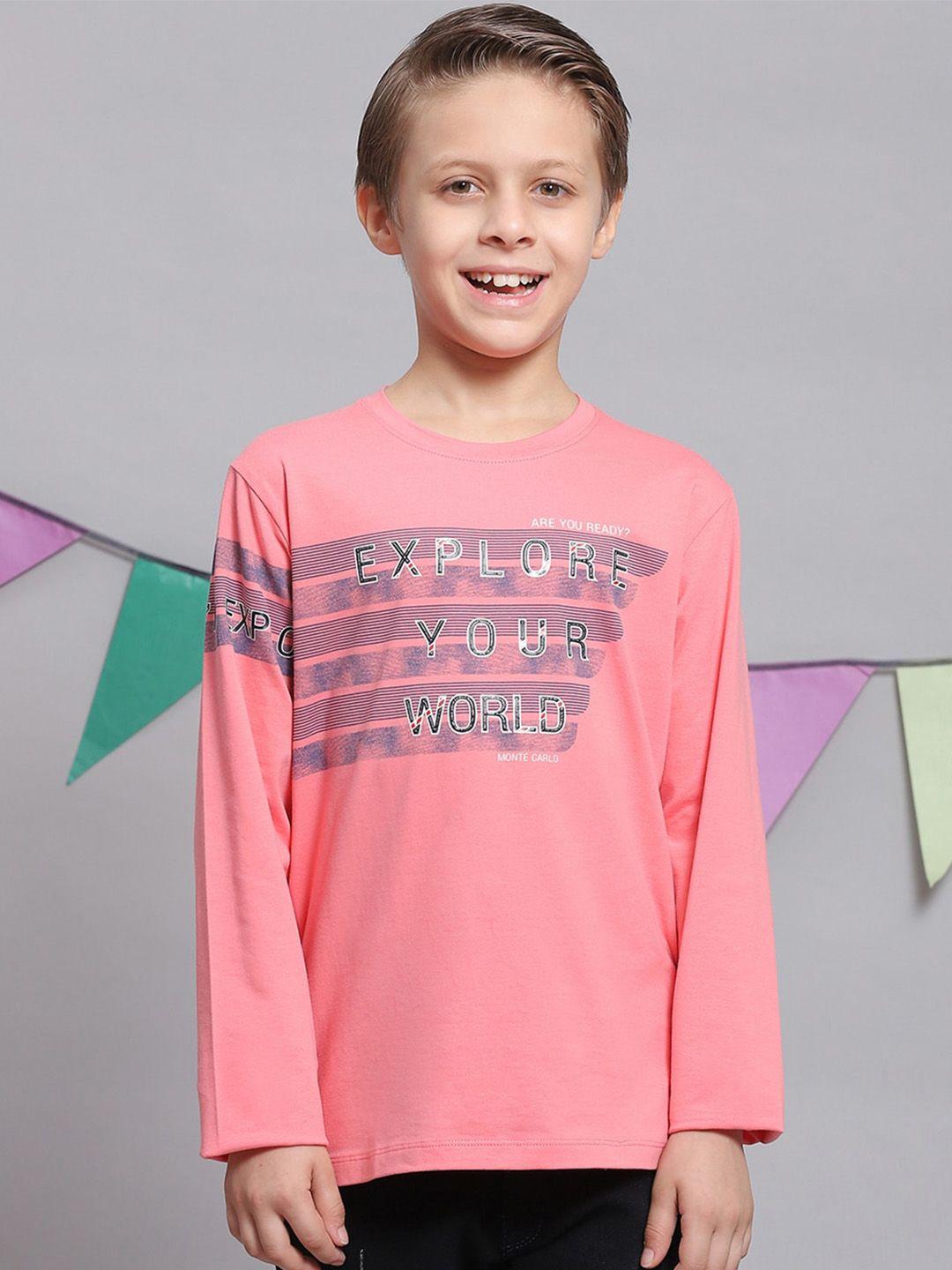 monte carlo boys typography printed pure cotton t-shirt