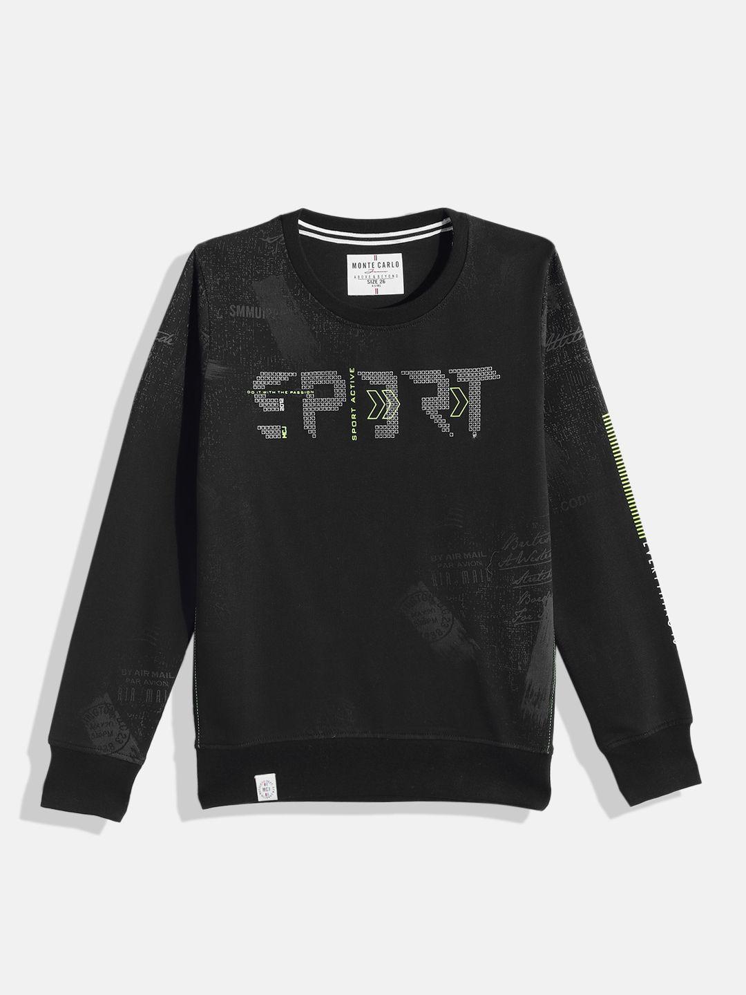 monte carlo boys typography printed sweatshirt