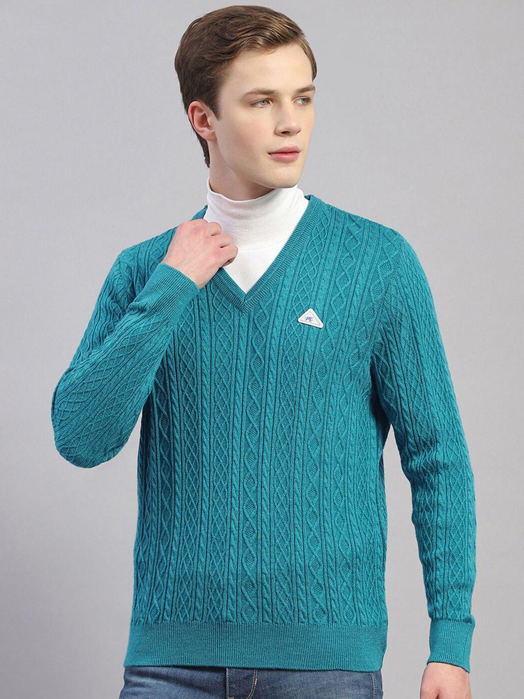 monte carlo cable knit self design woollen pullover sweater