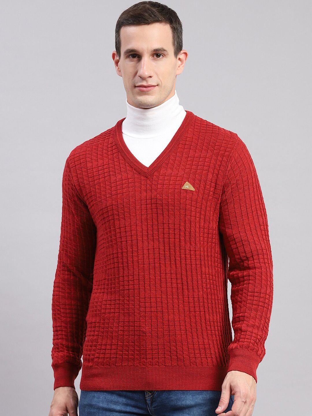monte carlo cable knit v-neck woollen pullover