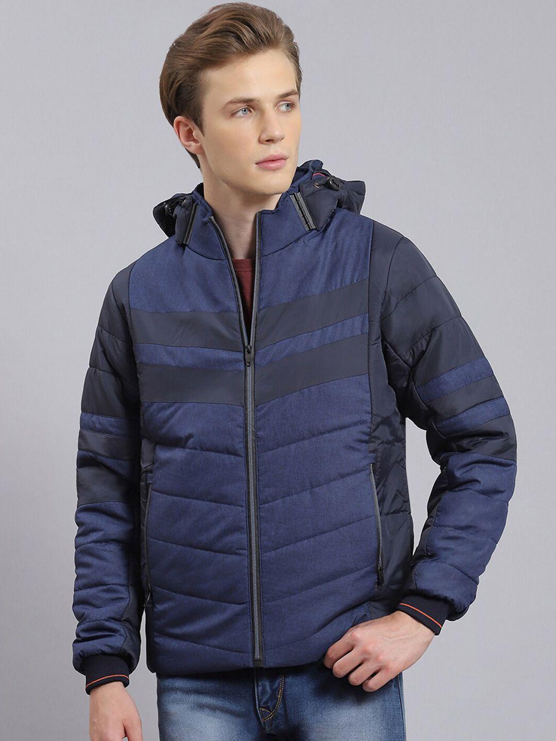 monte carlo colourblocked hooded lightweight puffer jacket