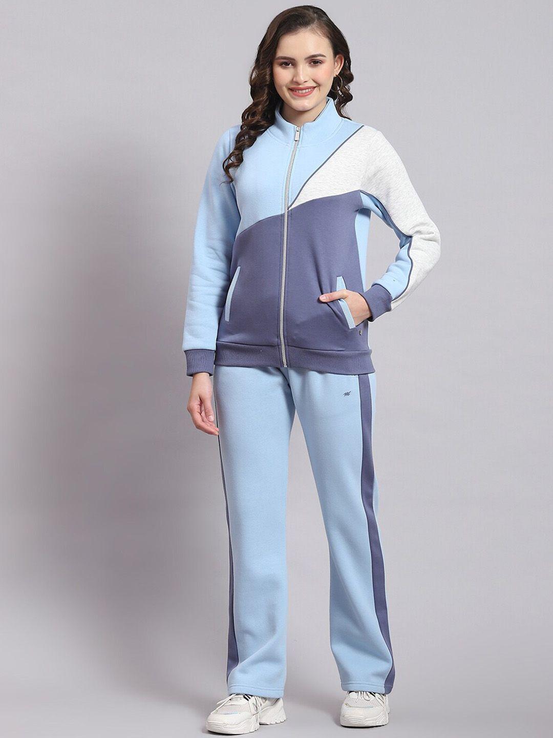 monte carlo colourblocked mid-rise sweatshirt with track pants