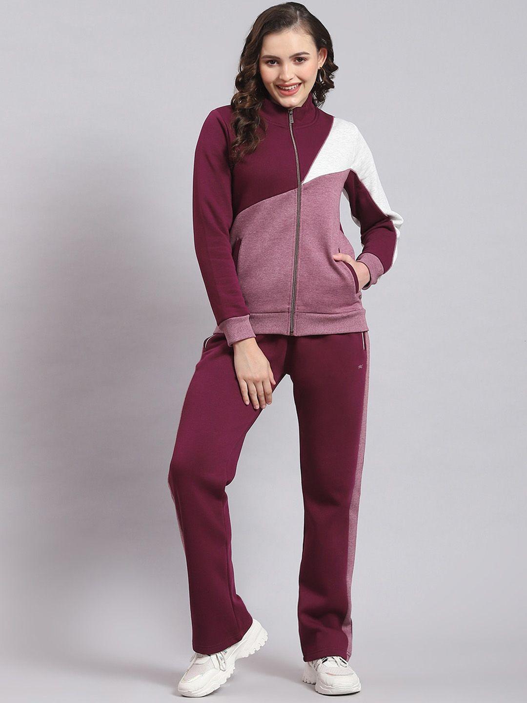 monte carlo colourblocked mid-rise sweatshirt with track pants