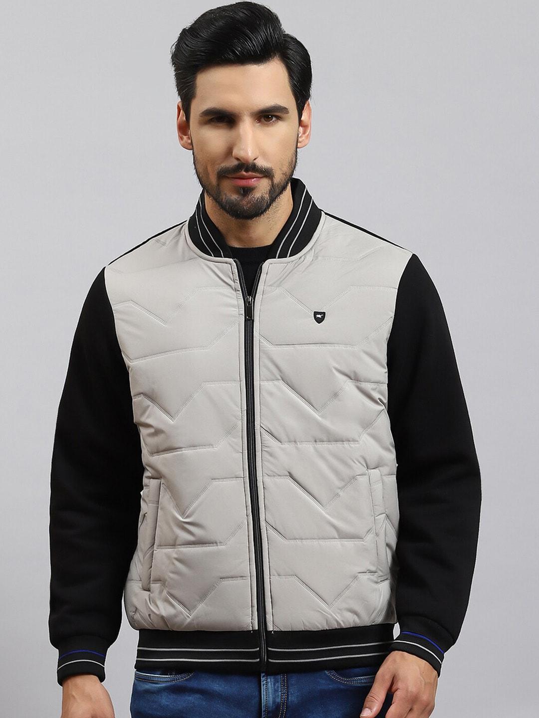 monte carlo colourblocked stand collar lightweight cotton padded jacket