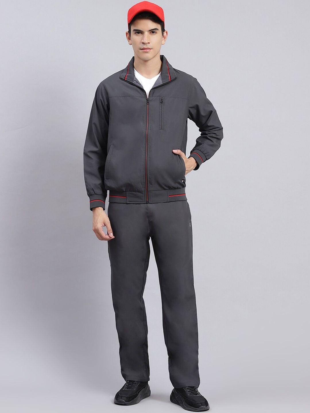 monte carlo contrast detail mock collar tracksuits