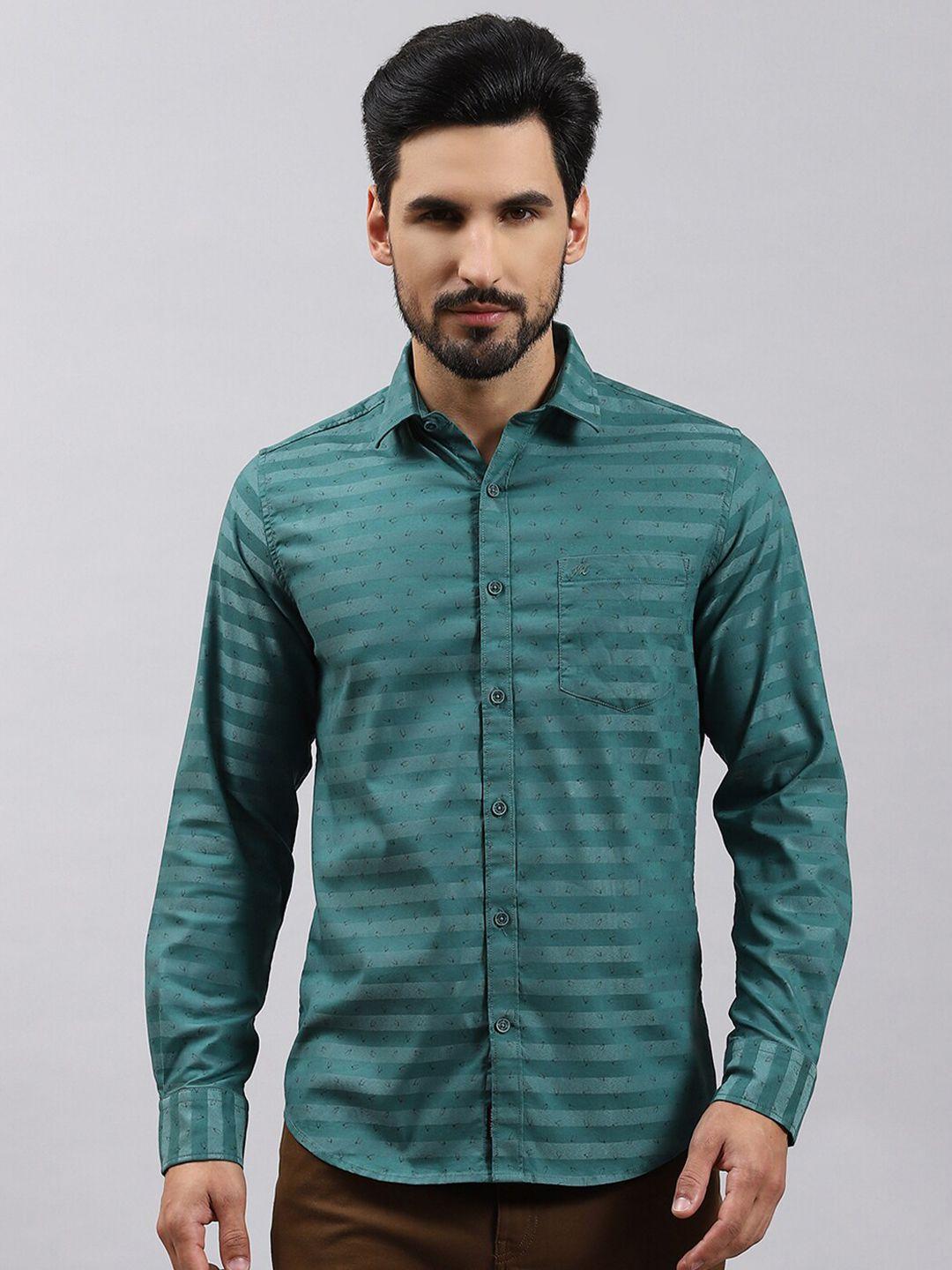 monte carlo conversational printed classic slim fit opaque slim fit cotton casual shirt