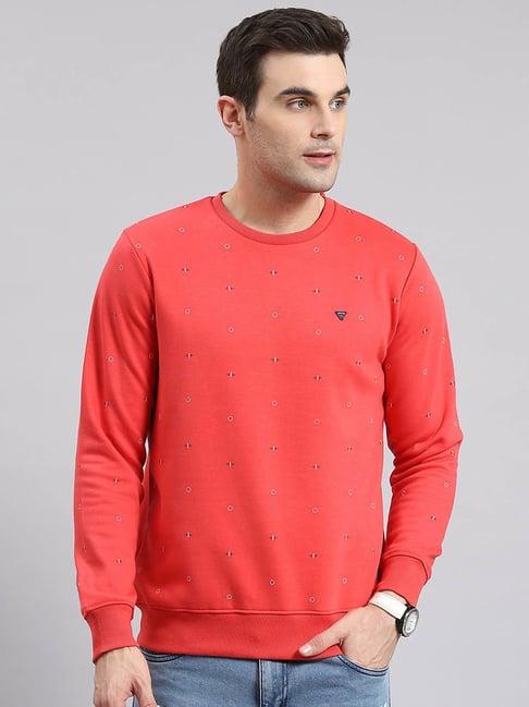 monte carlo coral regular fit printed sweatshirt