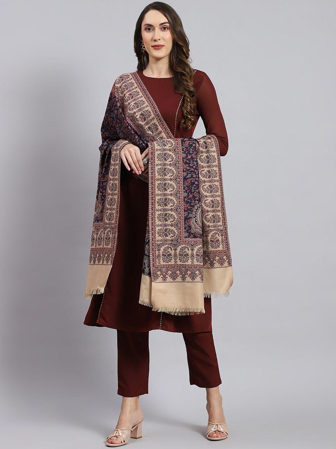 monte carlo ethnic motif woven-design shawl