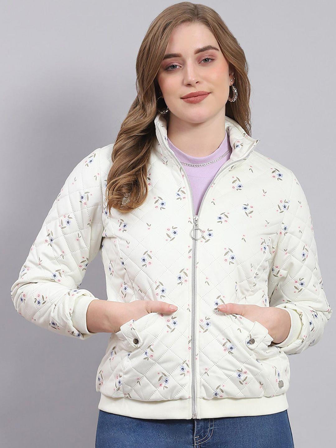 monte carlo floral printed lightweight bomber jacket