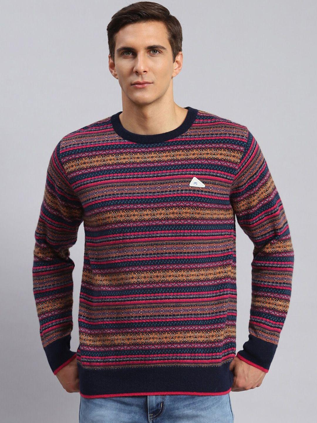 monte carlo floral printed ribbed woollen pullover