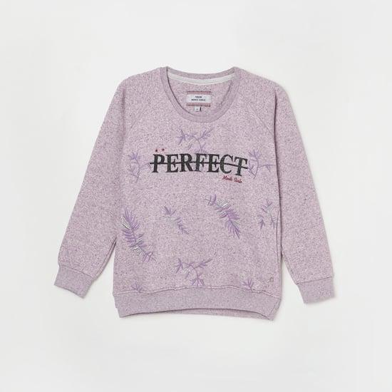 monte carlo girls embroidered pullover sweatshirt with raglan sleeves