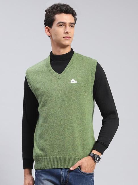 monte carlo green wool blend regular solid sweater