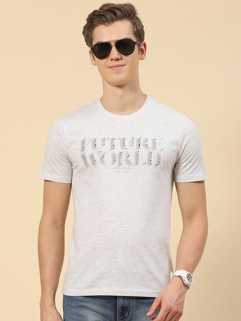 monte carlo grey regular fit printed t-shirt