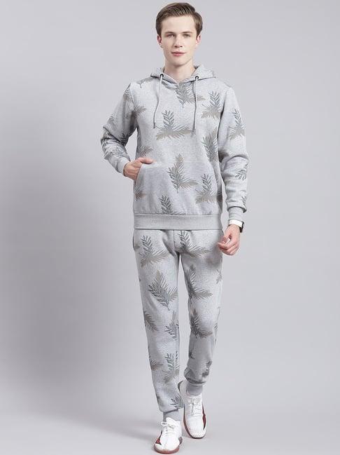 monte carlo grey regular fit printed tracksuit